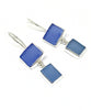 Shades of Blue Sea Glass Double Drop Earrings