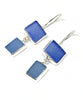 Shades of Blue Sea Glass Double Drop Earrings