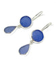 Shades of Blue Sea Glass Double Drop Earrings