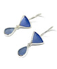 Blue & Light Blue Sea Glass Double Drop Earrings