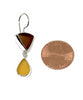 Brown & Amber Sea Glass Double Drop Earrings