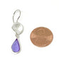 Dichroic Clear Glass with Lavender Stained Glass Double Drop Earrings