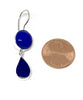 Cobalt Fused Glass with Dark Cobalt Stained Glass Double Drop Earrings