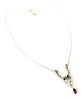 Sterling Deer Head with Jeweled Amethyst Antler Necklace