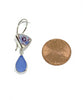 Blue Flower Vintage Pottery with Denim Blue Sea Glass Double Drop Earrings