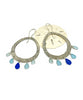Five Drop Light Blue, Aqua & Soft Blue Sea Glass Hoop Earrings