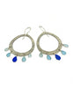 Five Drop Light Blue, Aqua & Soft Blue Sea Glass Hoop Earrings