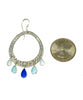 Five Drop Light Blue, Aqua & Soft Blue Sea Glass Hoop Earrings