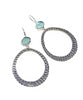 Bright Aqua Sea Glass Hoop Earrings