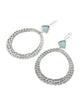 Aqua Triangle Sea Glass Hoop Earrings