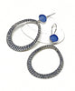 Blue Sea Glass Hoop Earrings