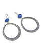 Blue Sea Glass Hoop Earrings