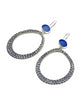 Blue Sea Glass Hoop Earrings