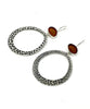 Brown Sea Glass Hoop Earrings