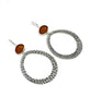 Brown Sea Glass Hoop Earrings