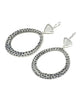Clear Triangle Sea Glass Hoop Earrings