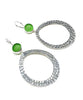 Round Green Sea Glass Hoop Earrings