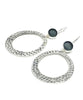 Round Gray Sea Glass Hoop Earrings