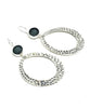 Round Gray Sea Glass Hoop Earrings