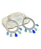 Five Drop Light Blue to Cobalt Sea Glass Hoop Earrings
