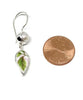 Green Leaf with Pink Vintage Pottery with Pearl Double Drop Earrings