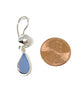 Light Blue Sea Glass with Pearl Earrings Double Drop Earrings