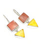 Pink & Yellow Mother of Pearl Double Drop Earrings