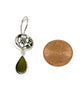 Olive & White Flower Vintage Pottery with Dark Olive Sea Glass Double Drop Earrings