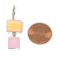 Pastel Peach & Pink Stained Glass Double Drop Earrings