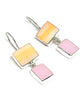 Pastel Peach & Pink Stained Glass Double Drop Earrings