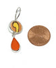 Orange & Yellow Vintage Pottery with Frosted Orange Glass Double Drop Earrings