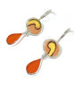 Orange & Yellow Vintage Pottery with Frosted Orange Glass Double Drop Earrings