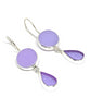 Pastel Lavender & Clear Lavender Stained Glass Double Drop Earrings