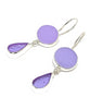 Pastel Lavender & Clear Lavender Stained Glass Double Drop Earrings