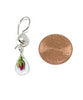 Red Rosebud Vintage Pottery with Pearl Double Drop Earrings