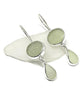 Dark Sage Green and Light Sage Sea Glass Double Drop Earrings