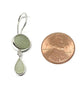 Dark Sage Green and Light Sage Sea Glass Double Drop Earrings