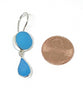 Bright Opaque & Clear Turquoise Stained Glass Double Drop Earrings