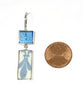 Aqua Stained Glass & Aqua and White Vintage Pottery Double Drop Earrings
