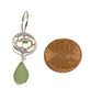 Oval White Flower Vintage Pottery with Light Sage Green Sea Glass Double Drop Earrings