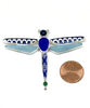Dragonfly Pin with Cobalt & Aqua Sea Glass and Blue Vintage Pottery