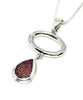 Pink Geode & Silver Loop Pendant on Sterling Silver Chain