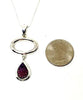 Pink Geode & Silver Loop Pendant on Sterling Silver Chain