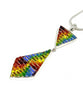 Rainbow Tie Beaded Fused Glass Double Pendant