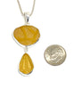 Textured Amber Sea Glass Double Pendant