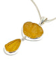 Textured Amber Sea Glass Double Pendant