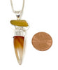 Rich Amber Sea Glass with Agate Claw Stacked Double Pendant
