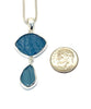 Textured Turquoise Sea Glass Double Pendant