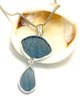 Textured Turquoise Sea Glass Double Pendant
