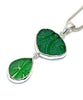 Textured Green Sea Glass Double Pendant